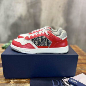 Giày Dior B27 Low Red Grey Dior Oblique Jacquard