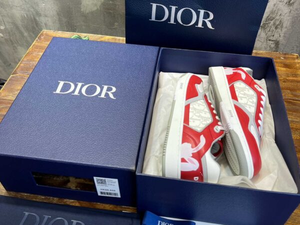Giày Dior B27 Low Red White Dior Oblique Galaxy Leather with Rabbit Motif