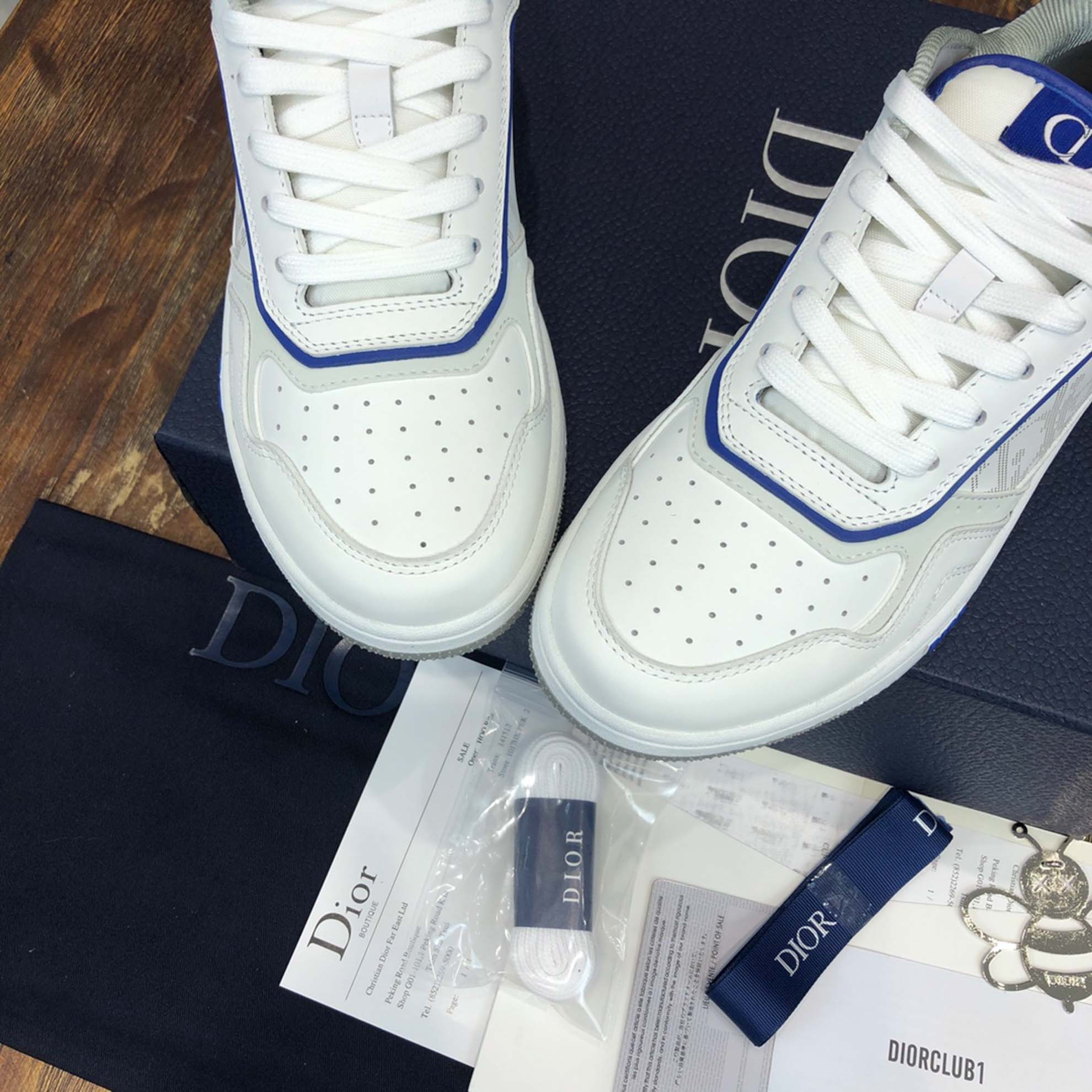 Giày Dior B27 Low White Blue họa tiết Dior Oblique Galaxy