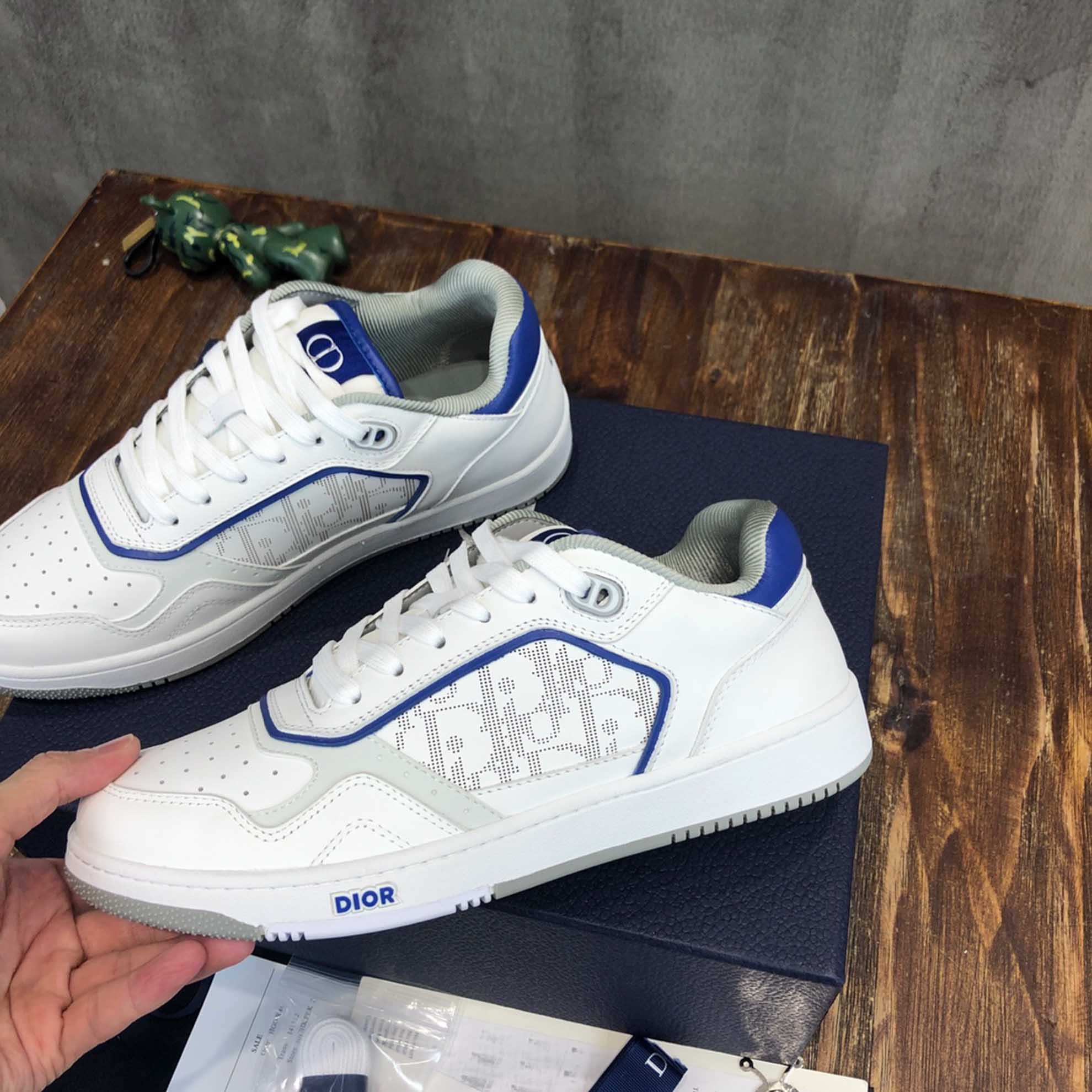 Giày Dior B27 Low White Blue họa tiết Dior Oblique Galaxy 