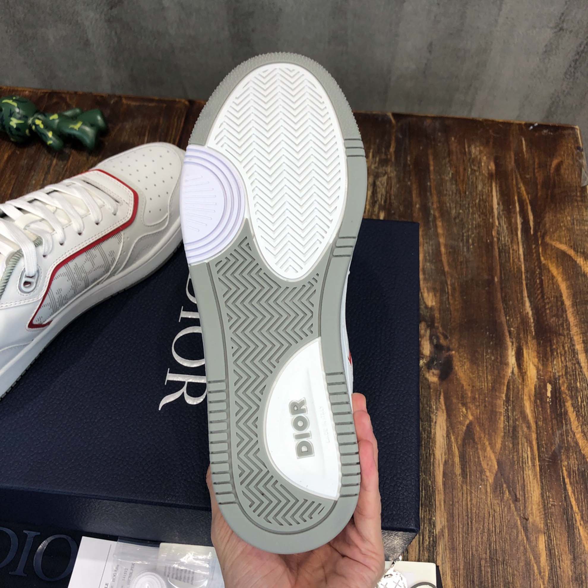 Giày Dior B27 Low White Red họa tiết Dior Oblique Galaxy