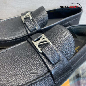 Giày Louis Vuitton Major Loafer Đế Cao Da Nhăn Khóa Trắng