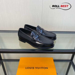 Giày Louis Vuitton Major Loafer Đế Cao Monogram Logo Chìm Đen