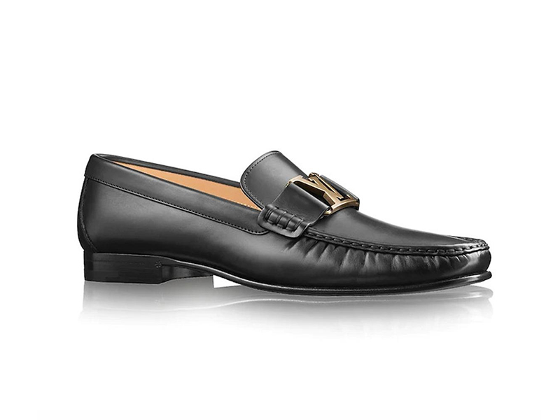 Giày Louis Vuitton Major Loafer đế cao da trơn khóa vàng
