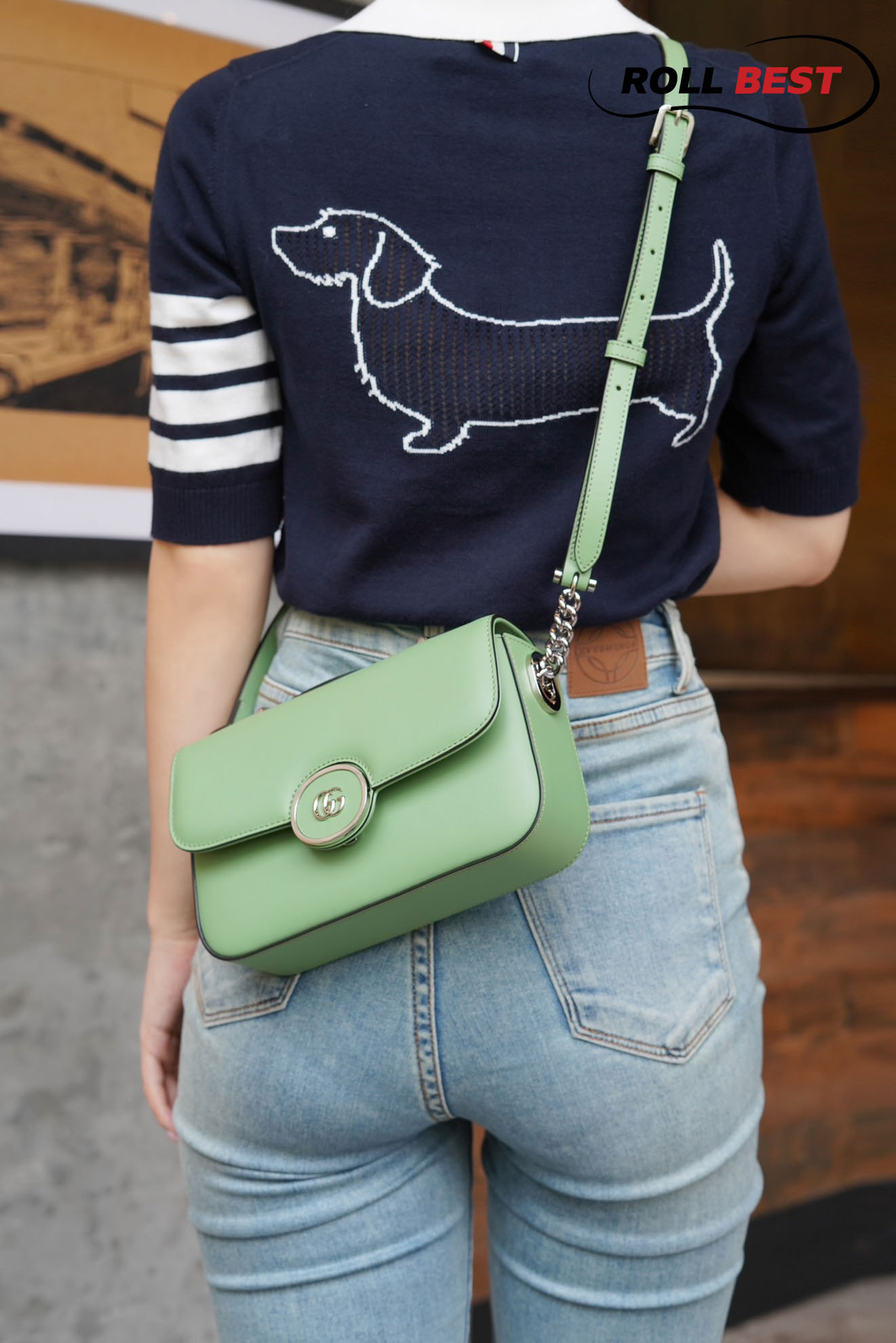 Gucci Petite GG Mini Green Shoulder Bag 