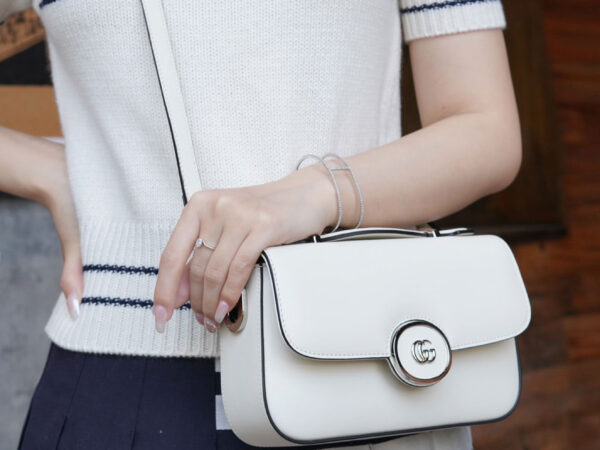 Gucci Petite GG Mini White Shoulder Bag