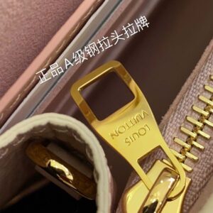 Louis Vuitton Damier Azur Croisette Chain Wallet Rose