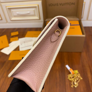 Louis Vuitton Damier Azur Croisette Chain Wallet Rose