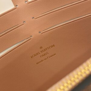 Louis Vuitton Damier Ebene Croisette Chain Wallet Pink