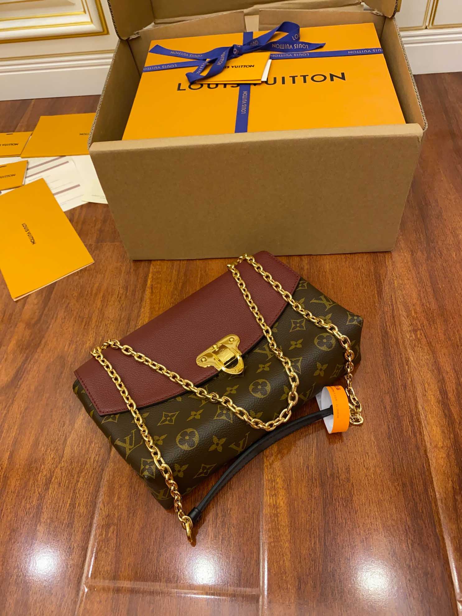 LOUIS VUITTON Monogram Sun-Plat Seed Chain Shoulder Bag Cross Body 