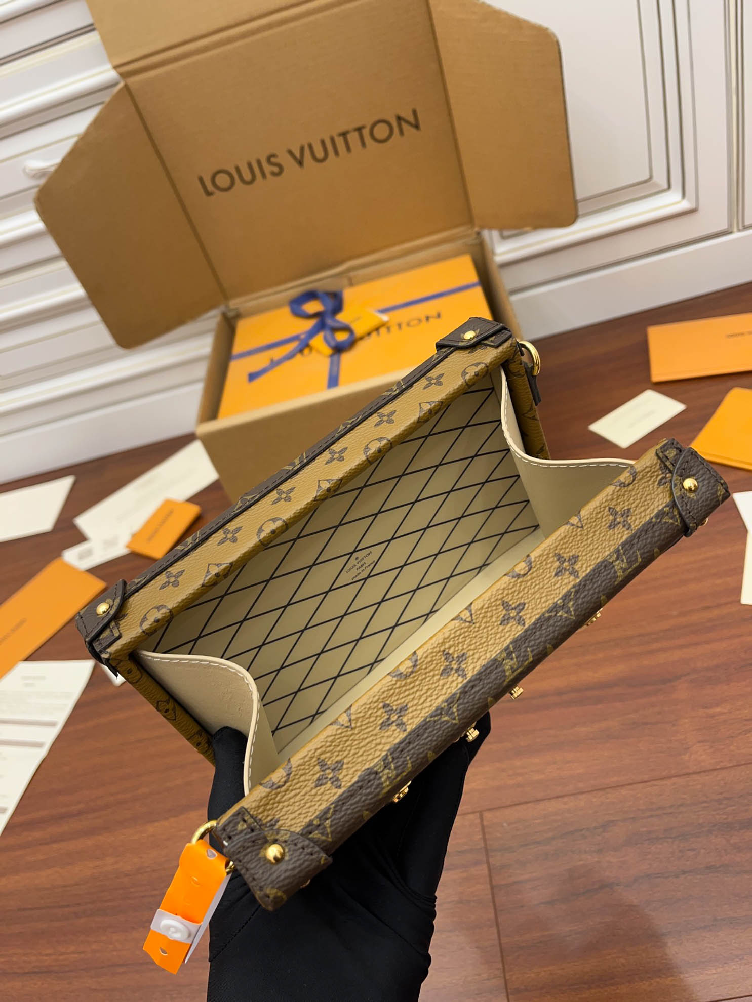Louis Vuitton Petite Malle Shoulder Clutch Bag 