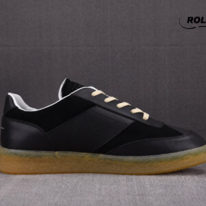 Maison Margiela MM6 Court Sneakers in Black Leather