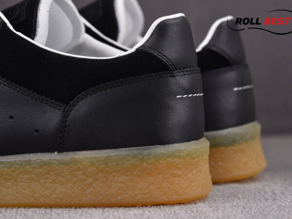 Maison Margiela MM6 Court Sneakers in Black Leather