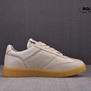 Maison Martin Margiela 6 Court Sneaker in Beige Leather