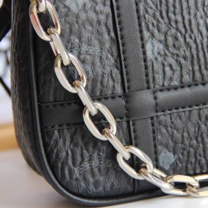 MCM Aren Shoulder Bag in Visetos Black