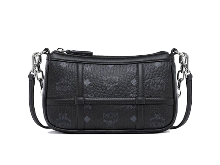 MCM Aren Shoulder Bag in Visetos Black