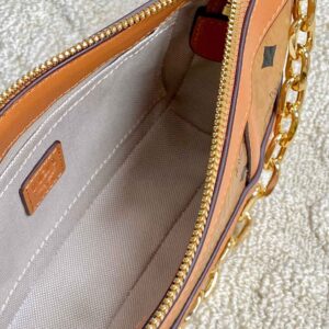 MCM Aren Shoulder Bag in Visetos Cognac