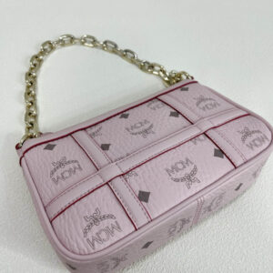 MCM Aren Shoulder Bag in Visetos Pink