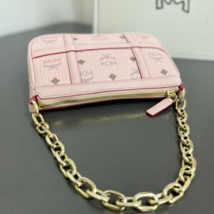 MCM Aren Shoulder Bag in Visetos Pink