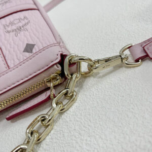 MCM Aren Shoulder Bag in Visetos Pink