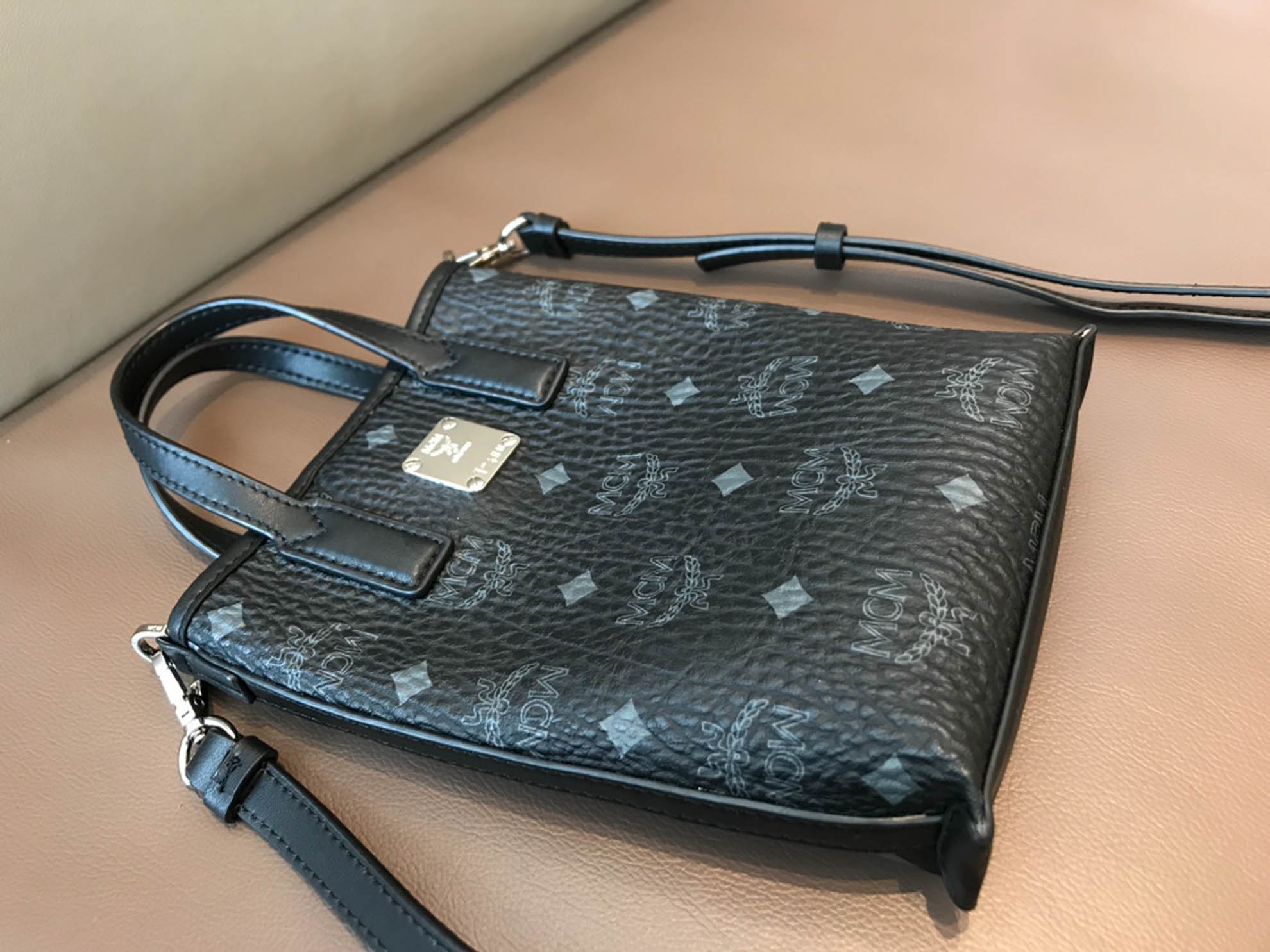 MCM Essential Visetos Original Crossbody Mini Black