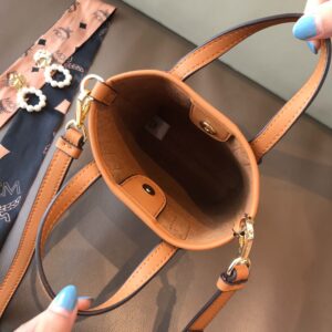 MCM Essential Visetos Original Crossbody Mini Cognac