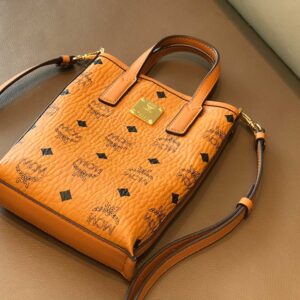 MCM Essential Visetos Original Crossbody Mini Cognac