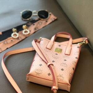 MCM Essential Visetos Original Crossbody Mini Pink