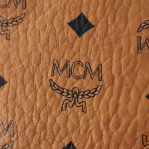 MCM Mini Anya Top Zip Shopper Cognac