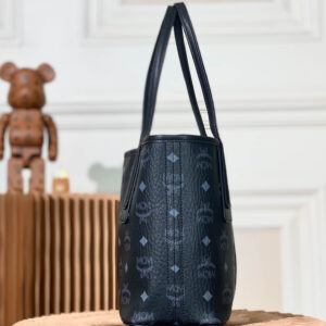 MCM Mini Reversible Liz Shopper in Visetos Black