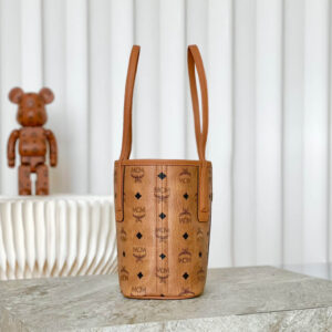 MCM Mini Reversible Liz Shopper in Visetos Cognac