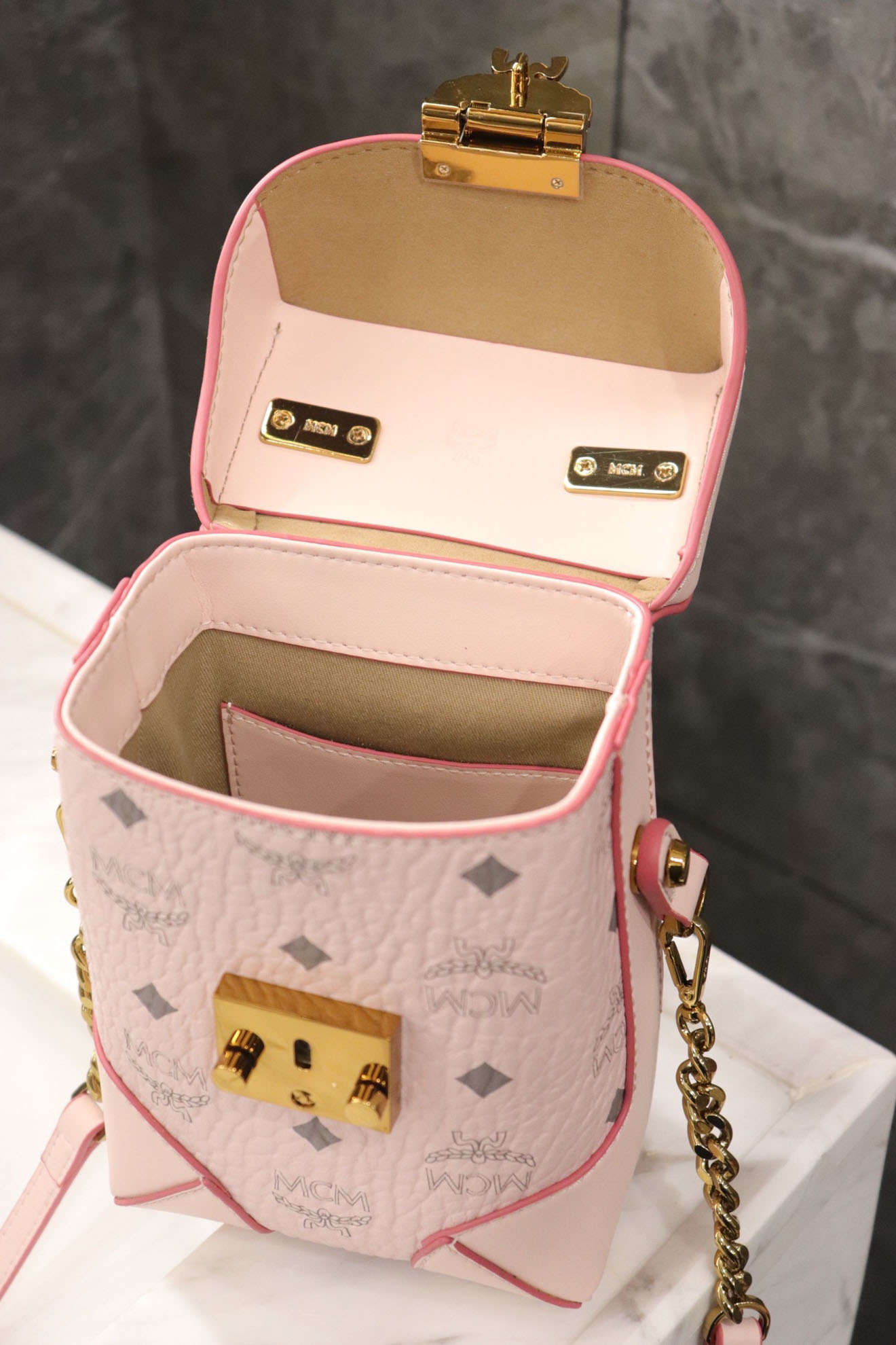 MCM Pink 'Soft Berlin' Shoulder Bag