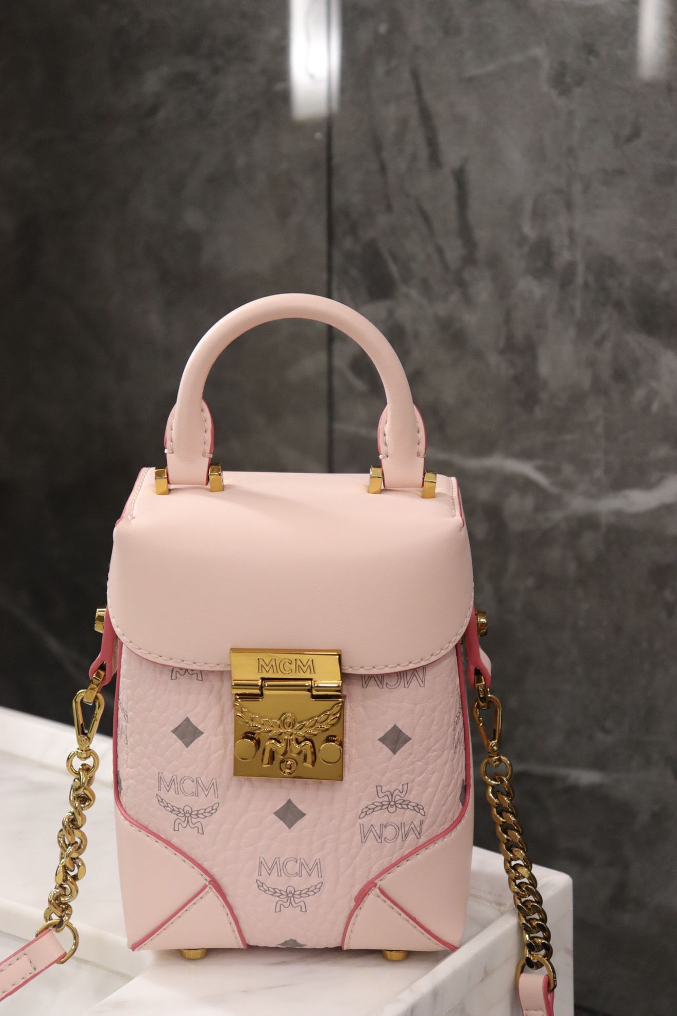 MCM Pink 'Soft Berlin' Shoulder Bag