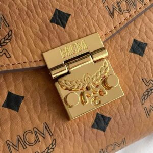 MCM Tracy Crossbody In Visetos Medium Cognac