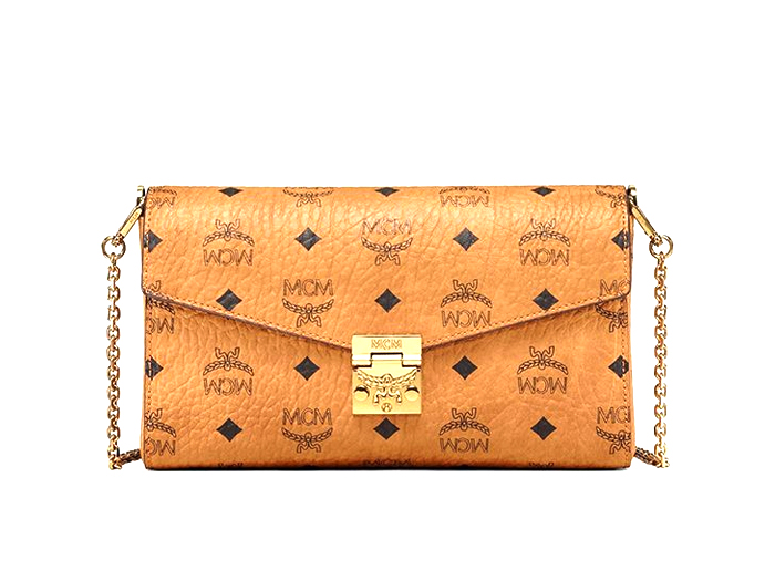 MCM Tracy Crossbody In Visetos Medium Cognac