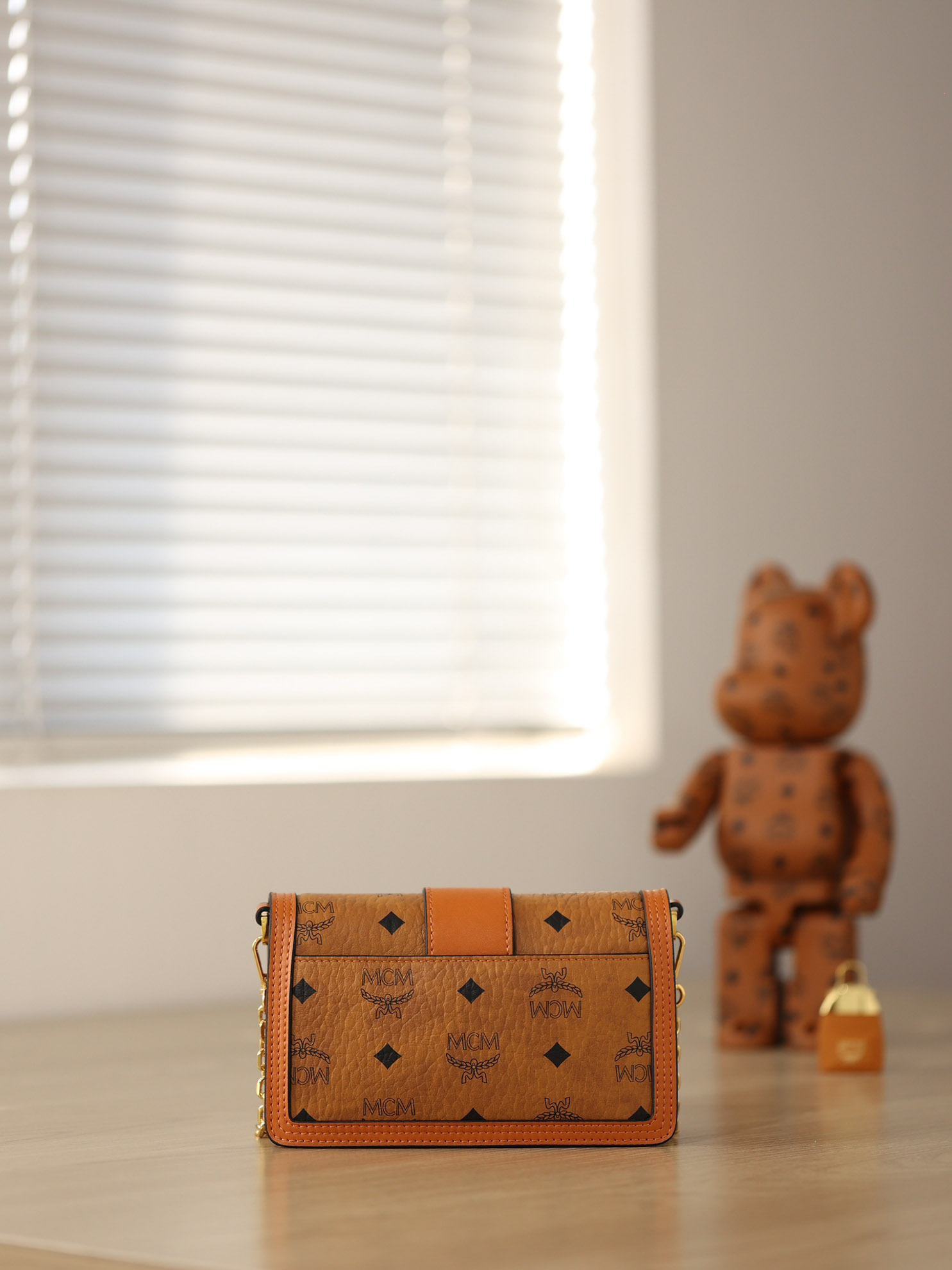 MCM Tracy Crossbody In Visetos Mini Cognac