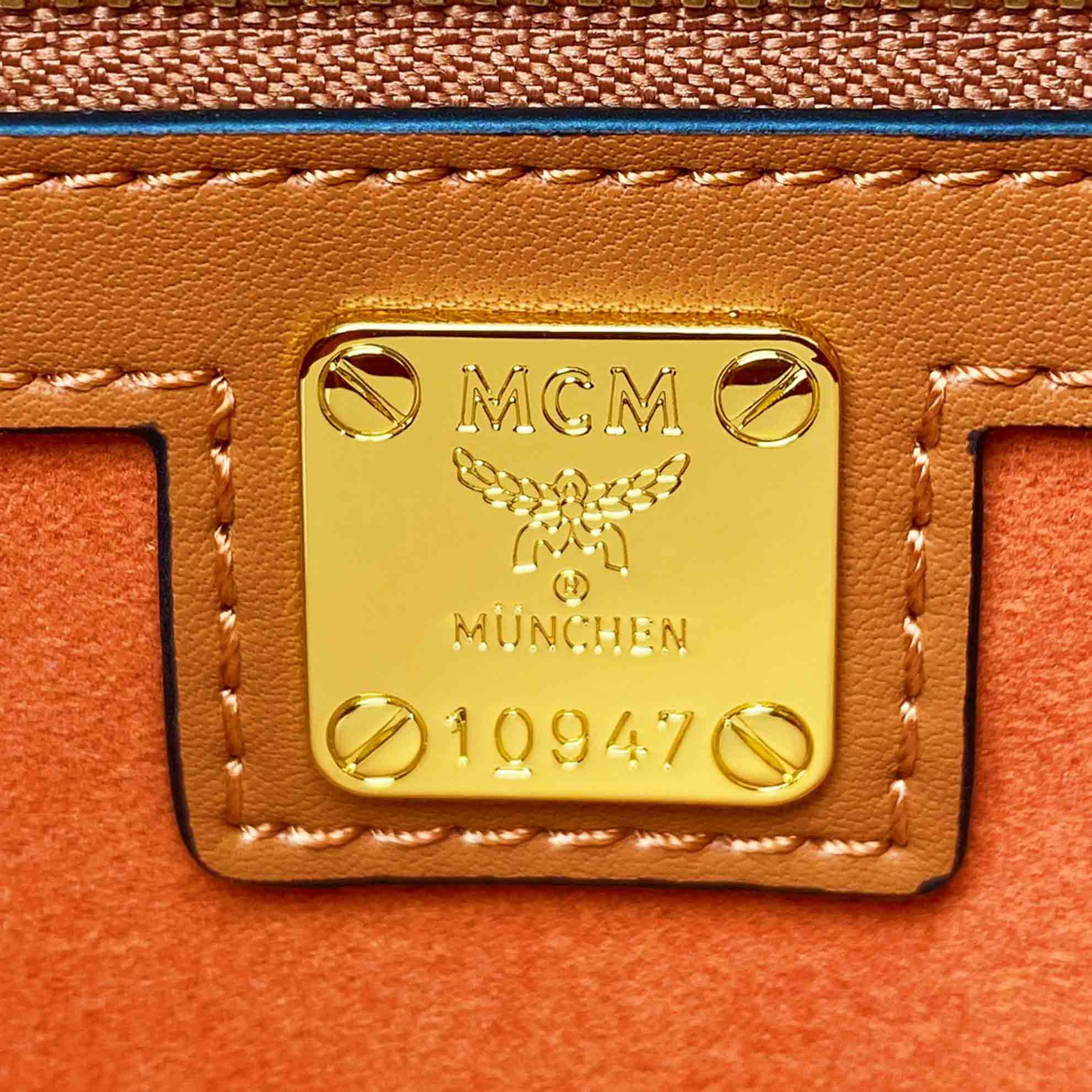 MCM Tracy Satchel in Visetos Cognac