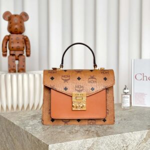 MCM Tracy Satchel in Visetos Cognac