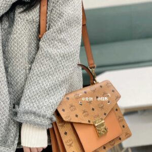 MCM Tracy Satchel in Visetos Cognac