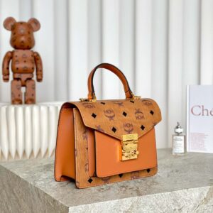 MCM Tracy Satchel in Visetos Cognac