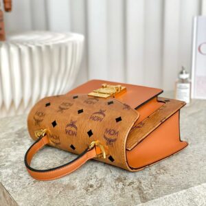 MCM Tracy Satchel in Visetos Cognac