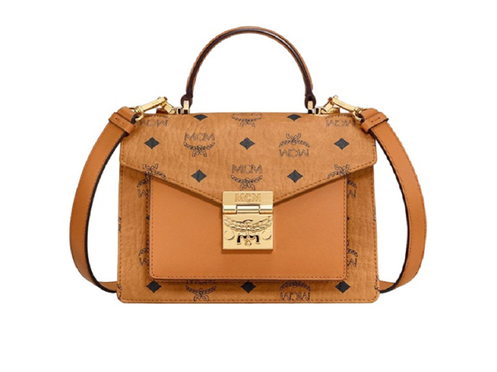 MCM Tracy Satchel in Visetos Cognac