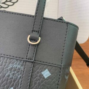 MCM Visetos Mini Aren Shopper Tote Black