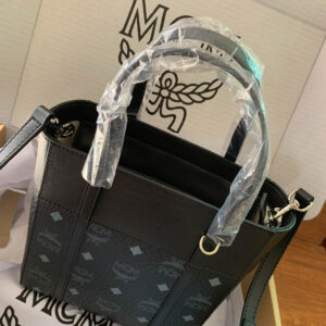 MCM Visetos Mini Aren Shopper Tote Black