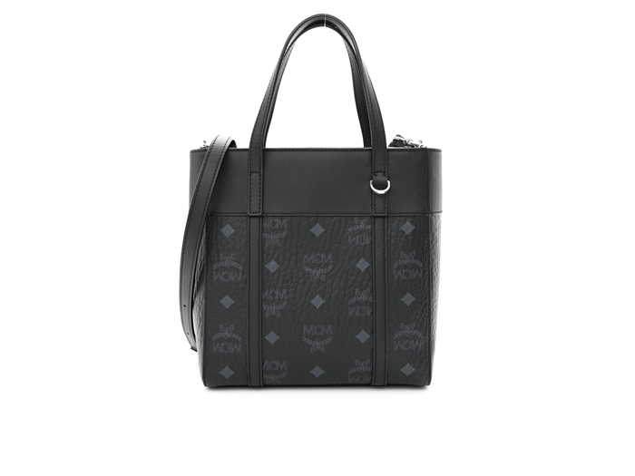 MCM Visetos Mini Aren Shopper Tote Black