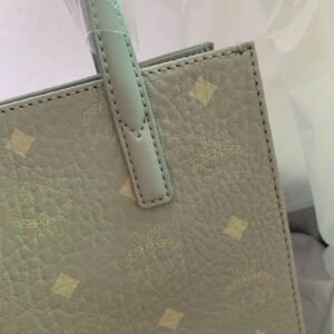 MCM Visetos Mini Aren Shopper Tote Gray