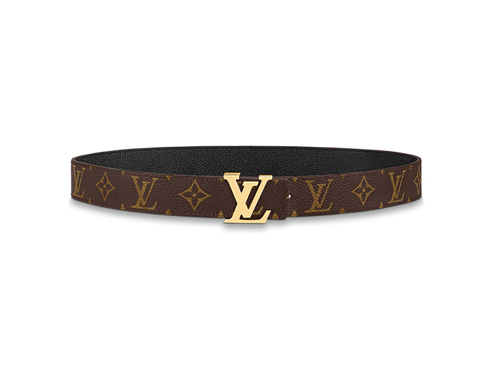 Thắt Lưng Hai Mặt LV Monogram Canvas đen Khóa Logo Gold Bóng