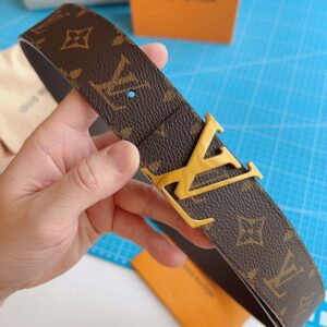 Thắt Lưng Hai Mặt LV Monogram Canvas Khóa Logo Gold Bóng