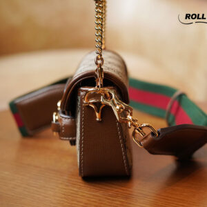 Túi Đeo Chéo Gucci Horsebit 1955 Strap Wallet Màu Nâu Xám