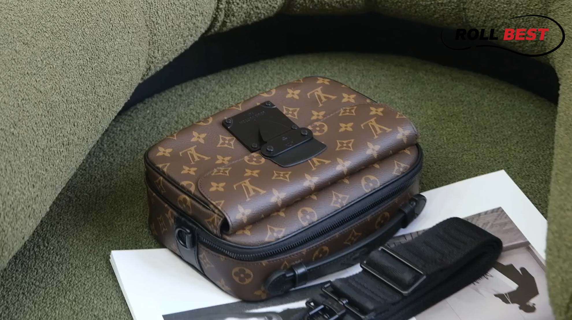 Túi Đeo Chéo Louis Vuitton LV S Lock Messenger Bag Monogram Macassar Coated Canvas 
